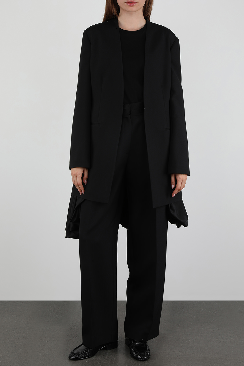 מכנסיים מחויטים ישרים מצמר